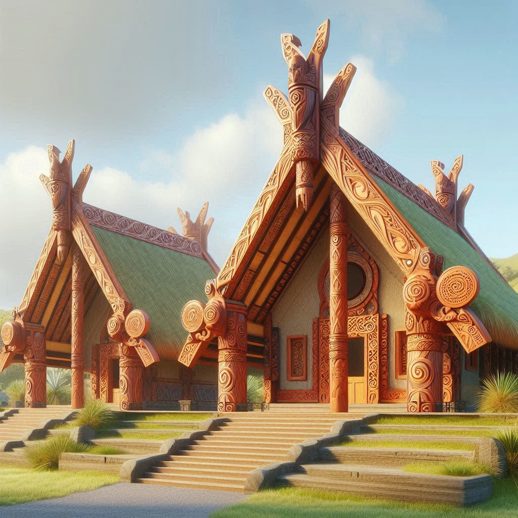 A Arquitetura dos Temples Maoris na Nova Zelândia